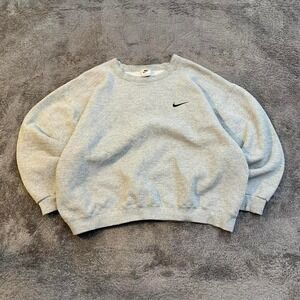 Vintage 90s Nike Grey Boxy Crewneck Sweatshirt